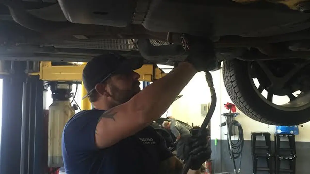 Failed driveshaft carrier bearing on a Porsche Cayenne at our West Springfield shop